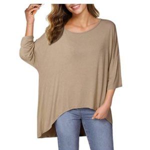 Kenoce Women's Off Shoulder Tops Oversized Loose Shirts -Baggy BLOUSE -SMALL NEW